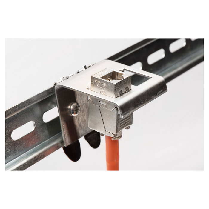Digitus AN-25184 - Hutschienenadapter para 1 módulo Keystone, metal, color plata