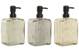 DKD Home Decor Dosificador de Cristal y ABS 400ml Surtido de 3 Colores