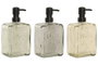 DKD Home Decor Dosificador de Cristal y ABS 400ml Surtido de 3 Colores