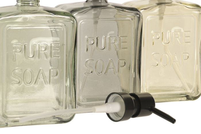DKD Home Decor Dosificador de Cristal y ABS 400ml Surtido de 3 Colores