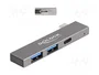 DeLOCK Hub USB de 3 puertos delgado con USB Type-C a 1 x USB-C y 2 x USB-A