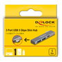 DeLOCK Concentrador USB Slim 3 Puertos (1 x USB-C + 2 x USB-A) Gris