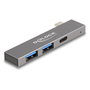 DeLOCK Concentrador USB Slim 3 Puertos (1 x USB-C + 2 x USB-A) Gris