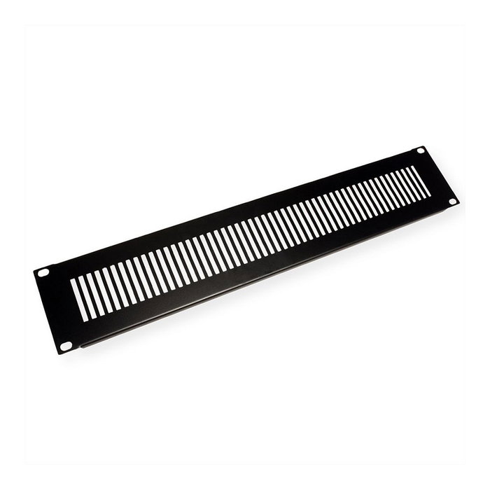 VALUE Placa frontal de ventilación de 48,26 cm para 19 pulgadas 2U Negro profundo RAL 9005