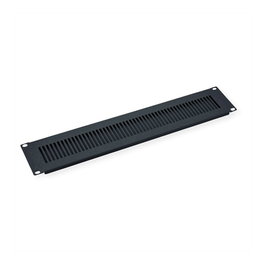 VALUE Placa frontal de ventilación de 48,26 cm para 19 pulgadas 2U Negro profundo RAL 9005