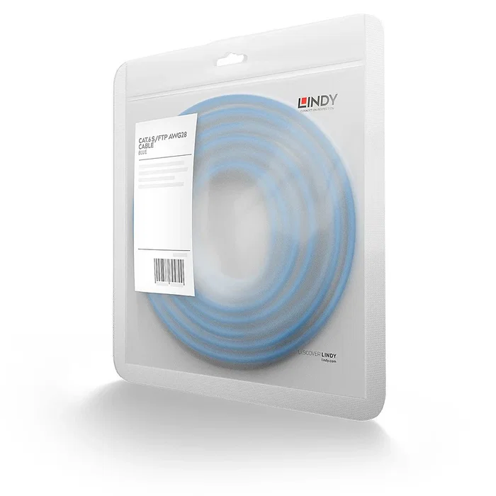Lindy 47351 Cable de Red Cat6 S/FTP (S-STP) 0.30 m, RJ-45 Macho a RJ-45 Macho, Blindado, Azul