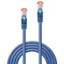 Lindy 47351 Cable de Red Cat6 S/FTP (S-STP) 0.30 m, RJ-45 Macho a RJ-45 Macho, Blindado, Azul