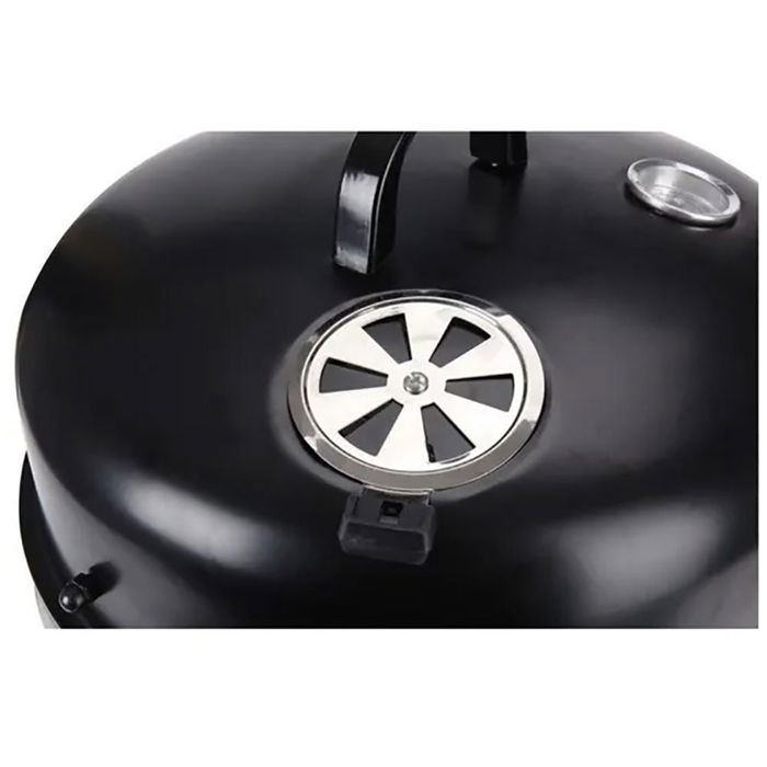 Bbq Collection Barbacoa Ahumadora Tipo Barril Negra Ø 47 x 78 cm para Cocinar Asar Ahumar con Termómetro