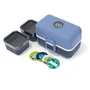Monbento Fiambrera Infantil Tresor Infinity Blue, 3 Compartimentos, Sin BPA
