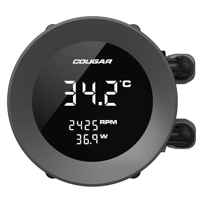 Cougar CGR-PSDVARGB-B-360 Poseidon Vistek Refrigeración Líquida CPU AIO 360mm ARGB, 3 Ventiladores de 12cm PWM, Negro