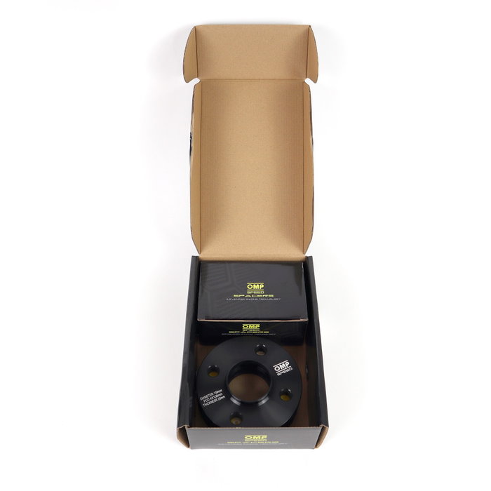 Omp Separadores Doble Centraje OMPS08142001 Ancho 20mm PCD 4x100 CB 60.1mm Tornillo M12x1.5 Conico Aluminio Forjado Negro