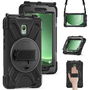 eSTUFF Funda Defender para Galaxy Tab Active3/Active5 Negra a prueba de golpes con correa de hombro y soporte 360°