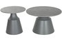 DKD Home Decor Set de 2 Mesitas Auxiliares de Cerámica y Metal Gris