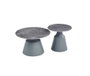 DKD Home Decor Set de 2 Mesitas Auxiliares de Cerámica y Metal Gris