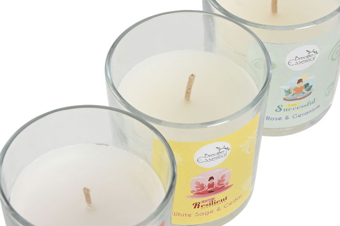 DKD Home Decor Vela Folk Affirmation ss25 Multicolor 8 x 8 x 8 cm (6 Unidades)