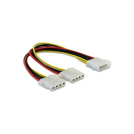 DeLOCK Y-Cable Power 4pol a 2x 4pol (BU-2xST) 11cm