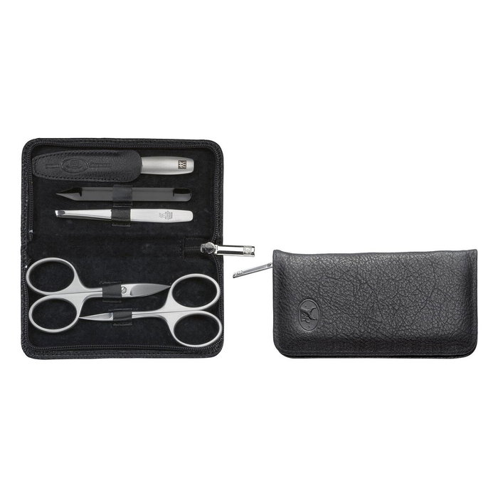 Zwilling Set de Manicura y Pedicura 5 Piezas con Tijera de Uñas, Longitud 133 mm, Ancho 70 mm, Peso 90 g, Material Acero Inoxidable Color Negro