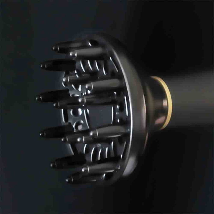 GKL ONYX S2200 Secador de Pelo Profesional 2200W, Tecnología Iónica, 2 Velocidades y 3 Temperaturas, Función Aire Frío, Negro y Oro