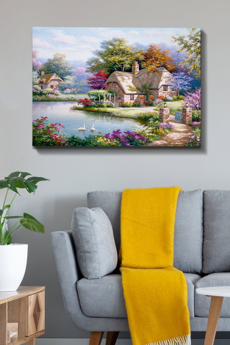 Wallity Lienzo decorativo 111, Lienzo 100% Lienzo, Marco de 3 cm, 70 x 100 cm