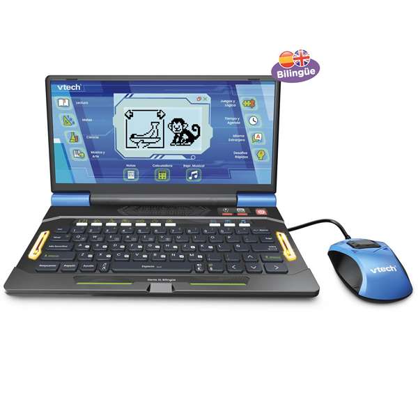 V-Tech Genio XL Bilingüe 80-581247 Portátil con 160+ Actividades en Español e Inglés para Niños +5 Años