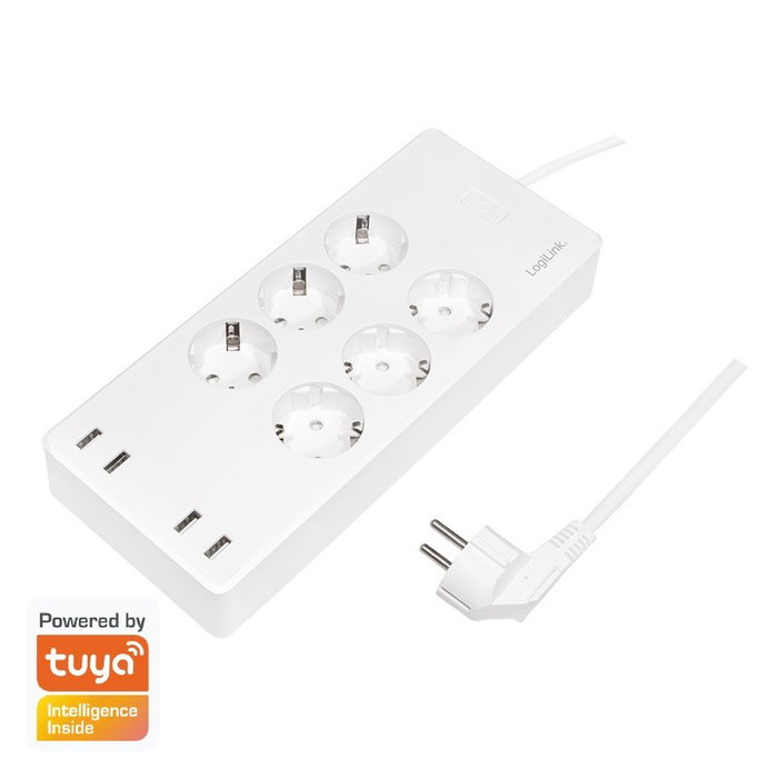 LOGILINK SH0105 Regleta de alimentación con 6 tomas y 4 puertos USB