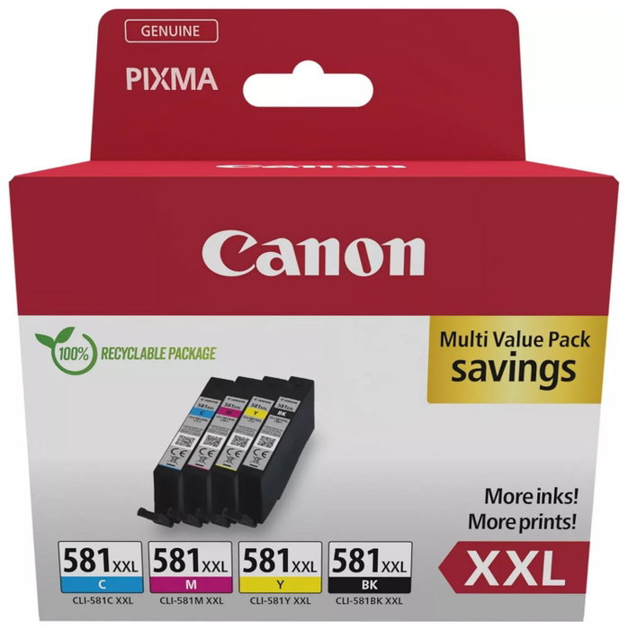Canon CLI-581XXL Multipack de Tintas XXL (4 Colores)