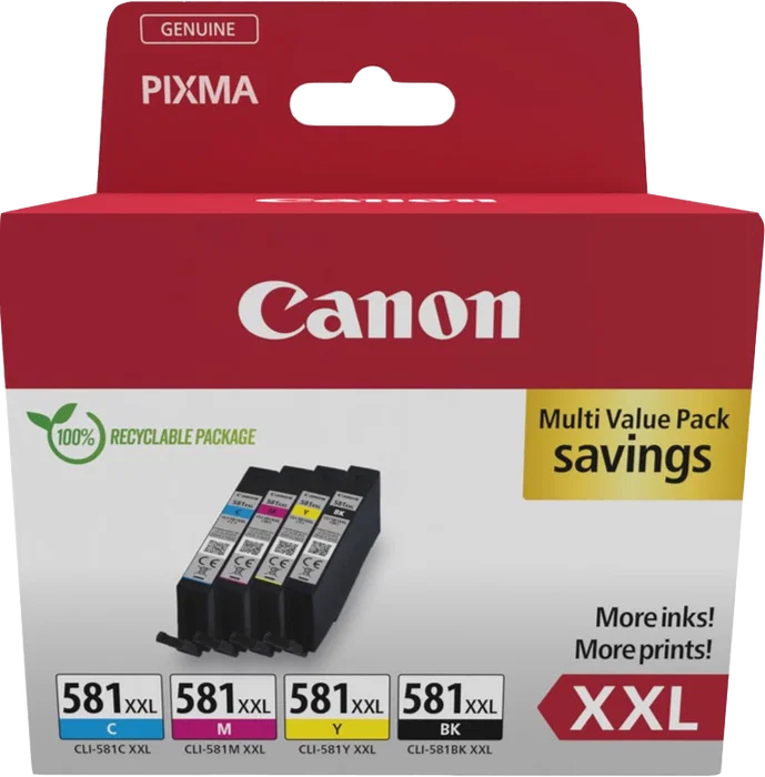 Canon CLI-581XXL Multipack de Tinta de 4 Colores