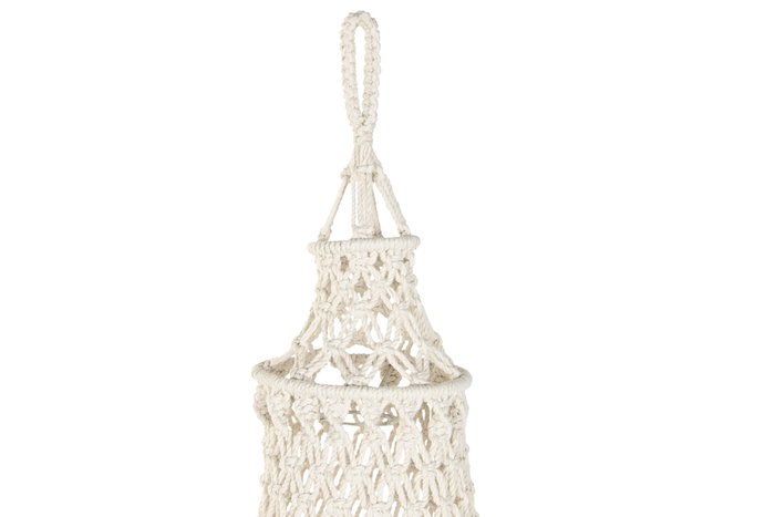 DKD Home Decor Pantalla Algodón Macramé Tejido a Mano Crudo