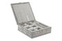 DKD Home Decor Joyero Indio Plateado Natural Madera Aluminio 18 x 6 x 18 cm