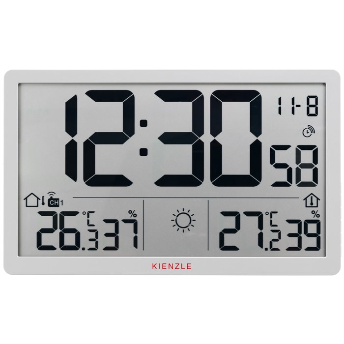 Kienzle Jumbo NEO LCD Weather Wall Clock Blanco