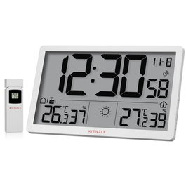 Kienzle Jumbo NEO LCD Weather Wall Clock Blanco
