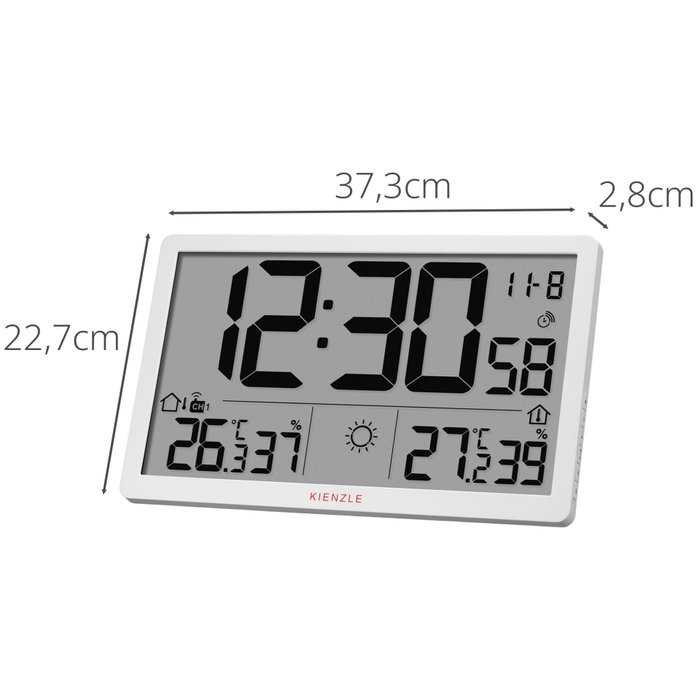 Kienzle Jumbo NEO LCD Weather Wall Clock Blanco