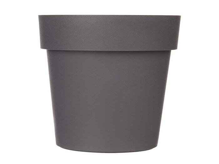 Ibergarden Maceta Plástico Gris 18 cm Diámetro x 17 cm Altura (Set de 12)