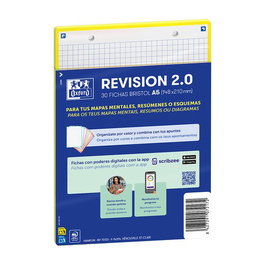 Oxford Fichas de revisión Revision 2.0 Amarillo A5 Cuadriculadas 5x5