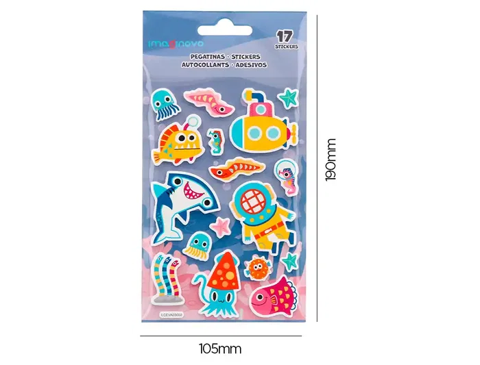 Imaginovo Pegatinas Luminosas Submarino con Relieve 190x105 mm en Blister