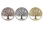 DKD Home Decor Decoración de Pared de Metal Árbol Surtido de 3 Piezas