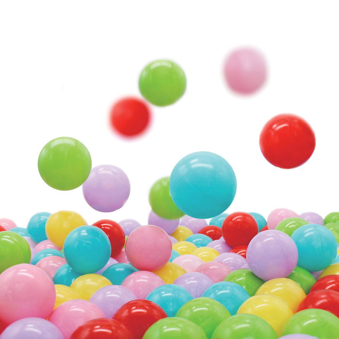 DEQUBE Pack 100 Pelotas Multicolor 5,5cm Plástico Libre BPA/Ftala. Fisher Price +3 Meses