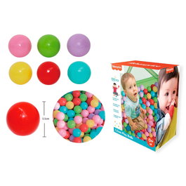 DEQUBE Pack 100 Pelotas Multicolor 5,5cm Plástico Libre BPA/Ftala. Fisher Price +3 Meses