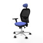 PIQUERAS Y CRESPO Silla de oficina Jorquera con mecanismo Sincro, Azul claro y Negro
