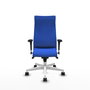 PIQUERAS Y CRESPO Sillón Albacete Azul con Mecanismo Sincro y Base Blanca