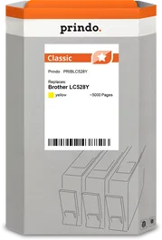 Prindo Classic Cartucho de tinta amarillo compatible con Brother LC528Y