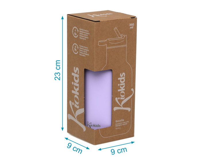 KioKids Botella Térmica Acero Inoxidable 350 mL Lavanda Pajita Desmontable KioKids Botella Térmica Acero Inoxidable 350 mL Lavanda Pajita Desmontable