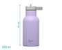 KioKids Botella Térmica Acero Inoxidable 350 mL Lavanda Pajita Desmontable
