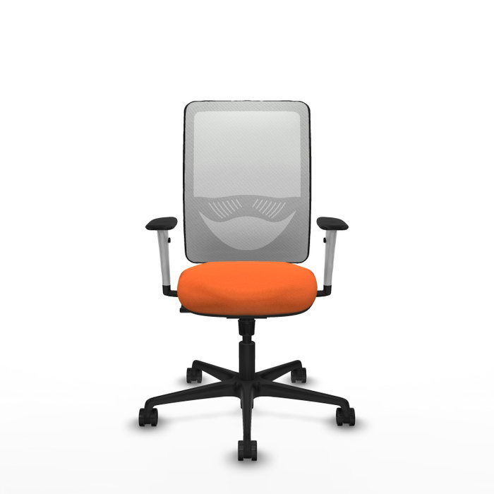 PIQUERAS Y CRESPO Silla de oficina Zulema con mecanismo Sincro, Naranja y Blanco