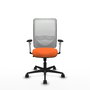 PIQUERAS Y CRESPO Silla de oficina Zulema con mecanismo Sincro, Naranja y Blanco