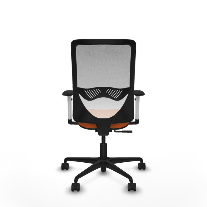 PIQUERAS Y CRESPO Silla de oficina Zulema con mecanismo Sincro, Naranja y Blanco