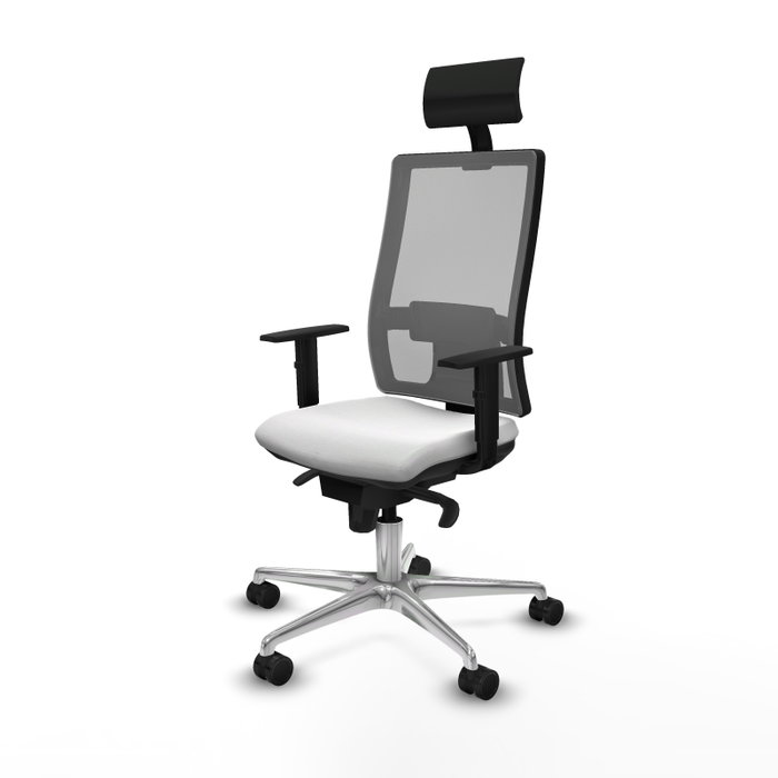 PIQUERAS Y CRESPO Silla de oficina Horna con mecanismo Sincro, Blanco y Gris PIQUERAS Y CRESPO Silla de oficina Horna con mecanismo Sincro, Blanco y Gris