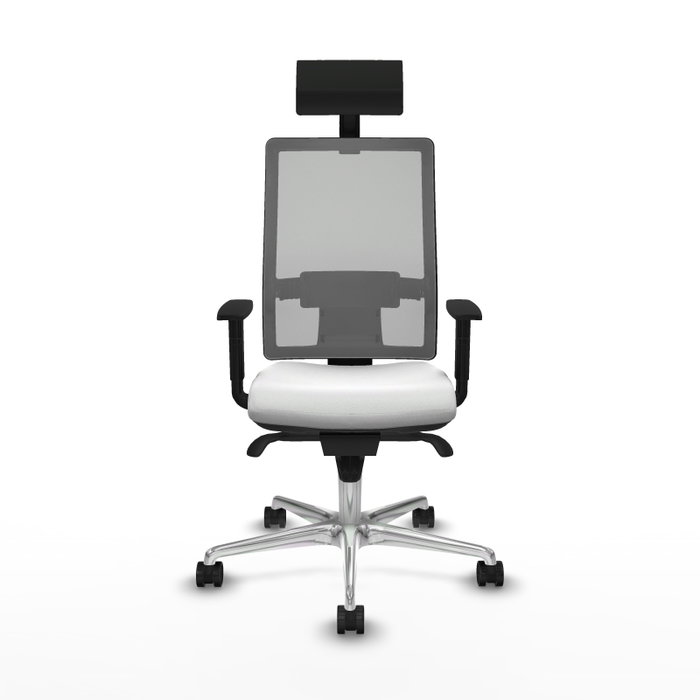 PIQUERAS Y CRESPO Silla de oficina Horna con mecanismo Sincro, Blanco y Gris PIQUERAS Y CRESPO Silla de oficina Horna con mecanismo Sincro, Blanco y Gris