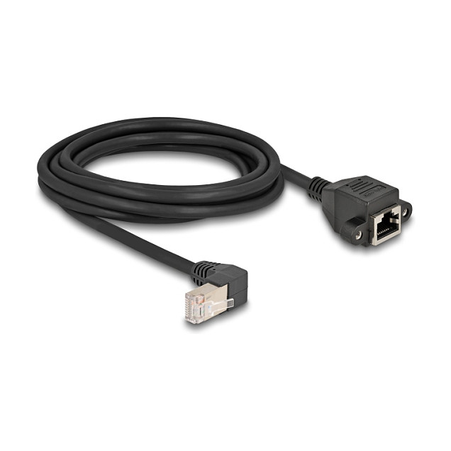 DeLOCK Cable de extensión de red Cat.6A S/FTP RJ45 macho 90° a RJ45 hembra 3 m Negro DeLOCK Cable de extensión de red Cat.6A S/FTP RJ45 macho 90° a RJ45 hembra 3 m Negro