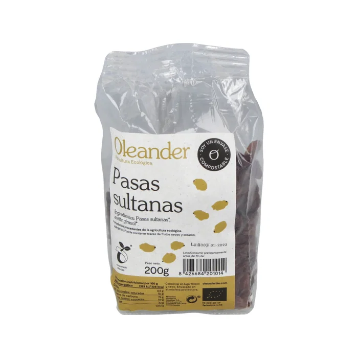 OLEANDER Pasas Sultanas Ecológicas 200g